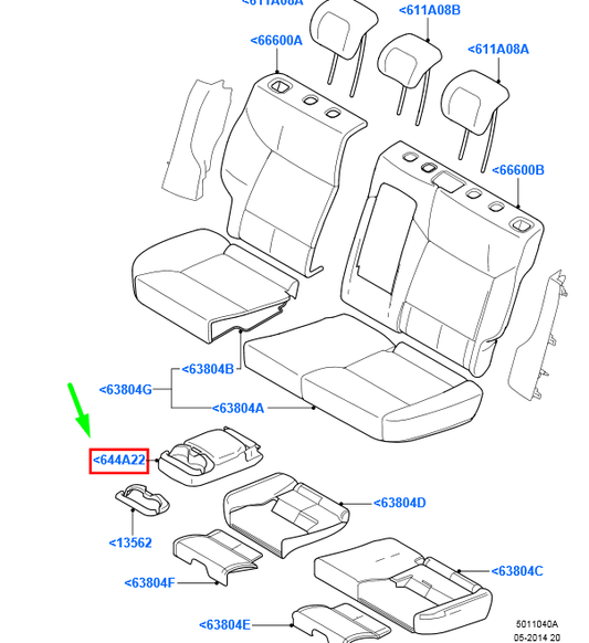 new ford mondeo mk3 rear seat armrest 1511445 7s71-67112-eb3zhe original