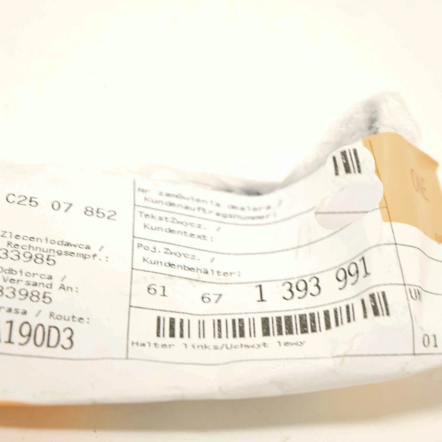 NEW BMW 3 E36 HEADLAMP CLEANING SYSTEM LEFT BRACKET 61671393991 ORIGINAL