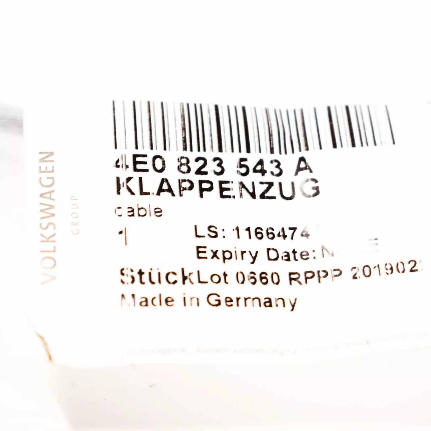 NEW AUDI A8 4E FRONT BONNET RELEASE LID LOCK CABLE 4E0823543A ORIGINAL