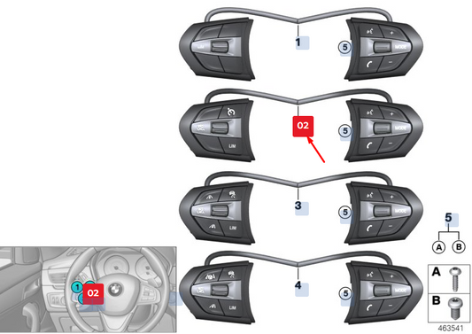 new bmw x2 f39 steering wheel multifunction switches 61317856947 7856947