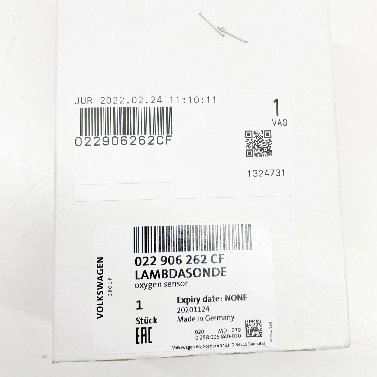 NEW AUDI Q7 4L LEFT SIDE LAMBDA PROBE BEHIND CATALYST 022906262CF ORIGINAL