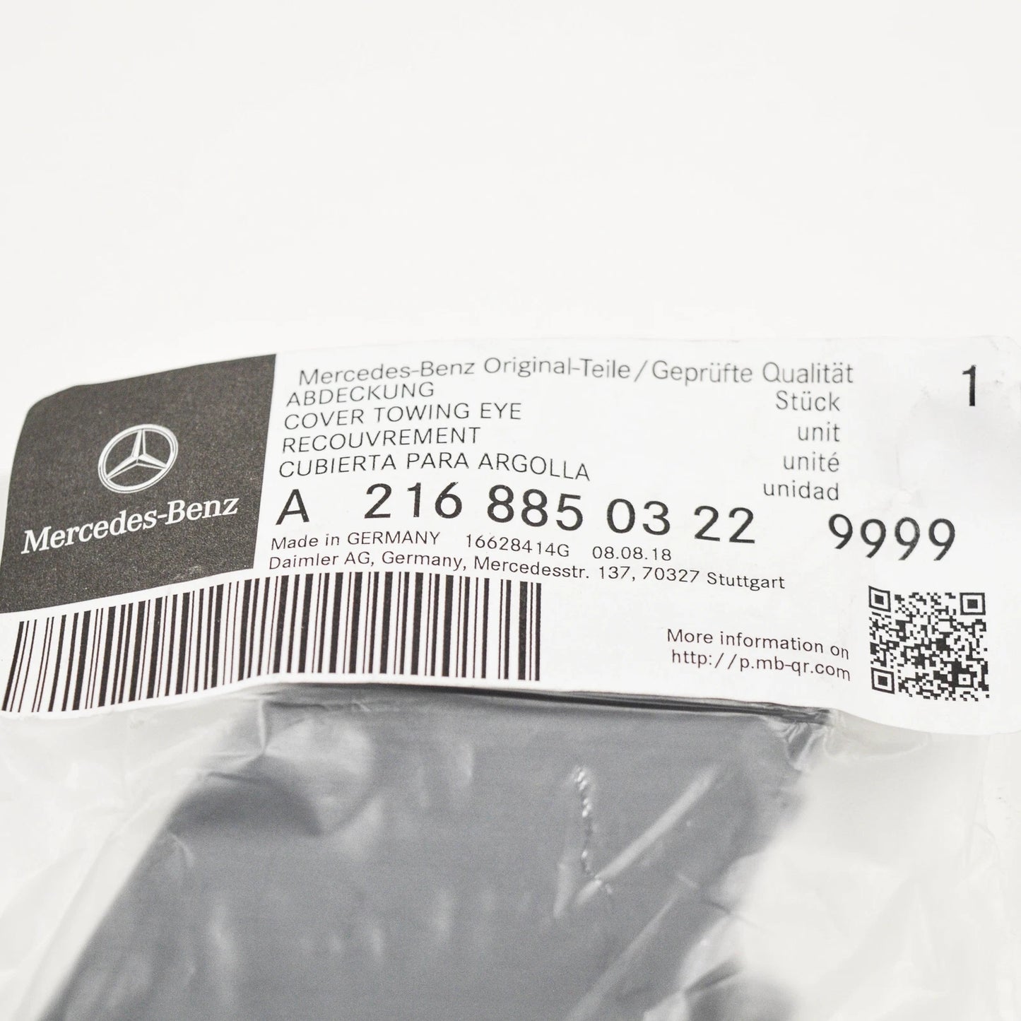 NEW MB CL-CLASS C216 FRONT BUMPER TOW EYE COVER A21688503229999 ORIGINAL