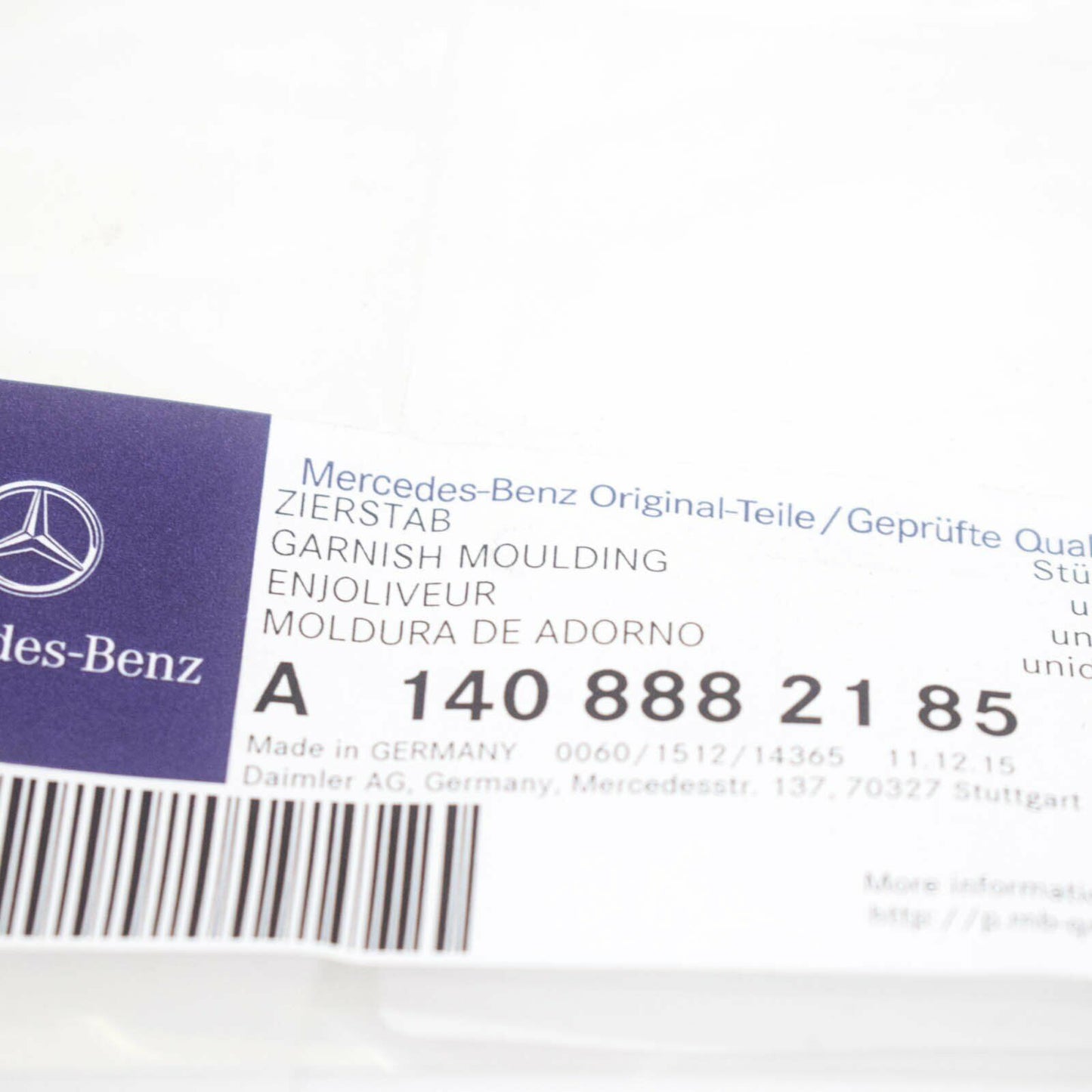 NEW MB E W124 RADIATOR GRILLE SHELL VERTICAL MOULDING A1408882185 ORIGINAL