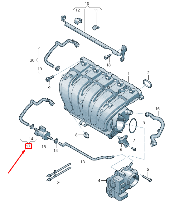new vw jetta a5 intake system connecting hose 1k0133366be original