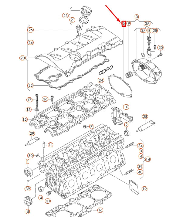 NEW AUDI A1 8X ENGINE TIMING COVER GASKET 06D103121B ORIGINAL