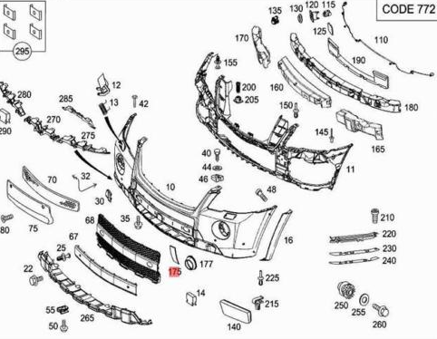 NEW MERCEDES-BENZ ML W164 AMG FRONT BUMPER RIGHT COVER A1648852623 ORIGINAL