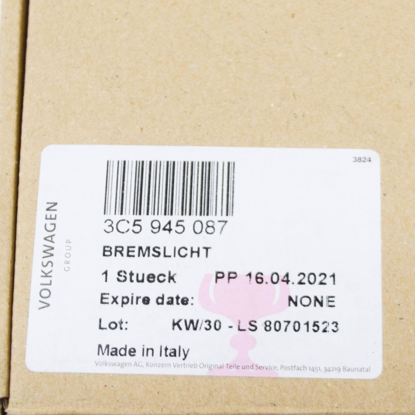 NEW VOLKSWAGEN JETTA MK5 THIRD BRAKE STOP LIGHT 3C5945087 ORIGINAL