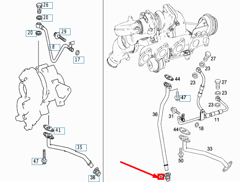 new mercedes-benz sprinter w906 oil return pipe seal gasket a6111870580 original