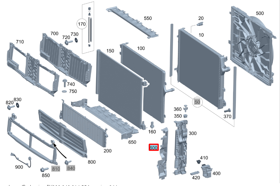 NEW MERCEDES-BENZ S W223 LEFT RADIATOR AIR SEGMENT A2235052900 ORIGINAL