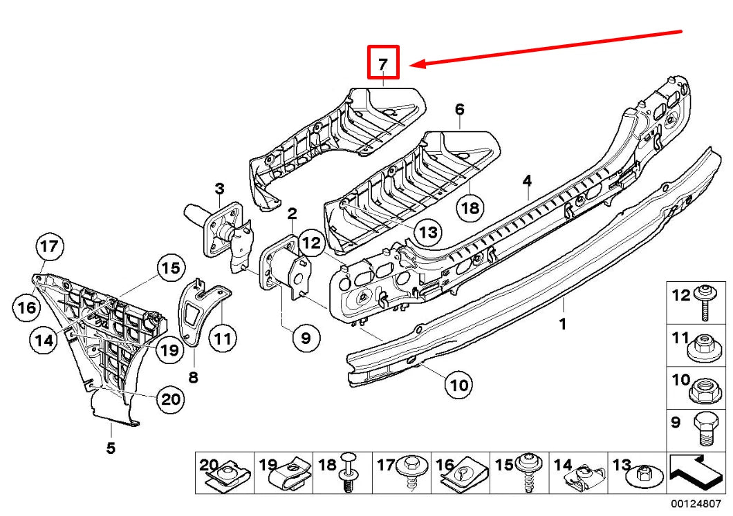 NEW BMW 5 E60 CENTRE GUIDE BOTTOM 51127896619 7896619 ORIGINAL