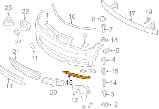 NEW BMW 1 E82 M FRONT BUMPER LEFT PRESSURE LIP SEAL 51758046127 ORIGINAL