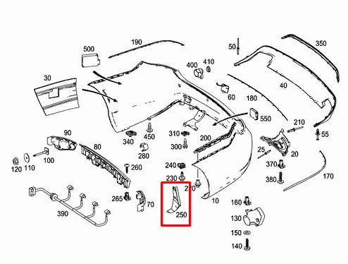 NEW MERCEDES-BENZ E-CLASS C207 REAR BUMPER RIGHT BRACKET A2078852223