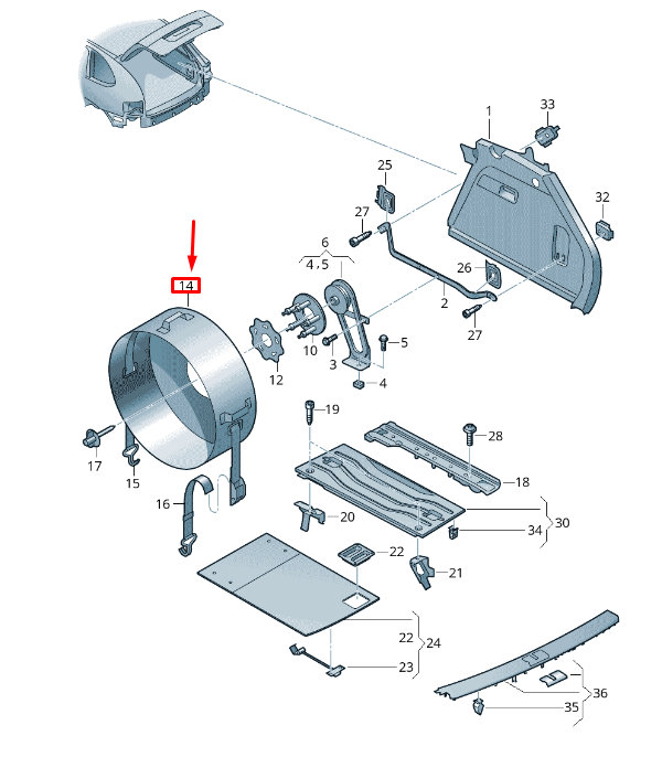 new vw touareg 7p mk2 spare wheel trim 7p5867594aa original