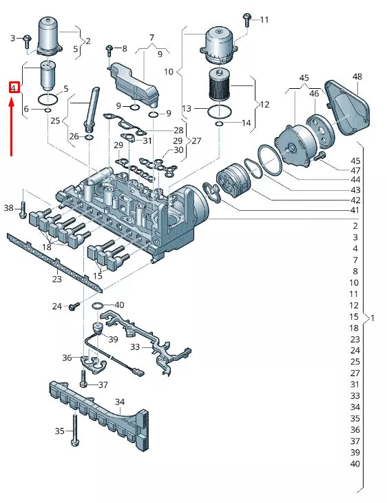 NEW AUDI A4 B9 GEARBOX PRESSURE FILTER 0CK325149D ORIGINAL