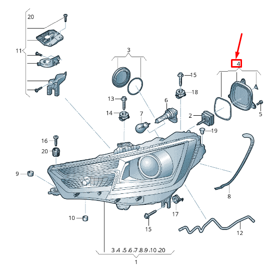 new audi a4 avant b9 front headlight bulb cap 8w0941607 original