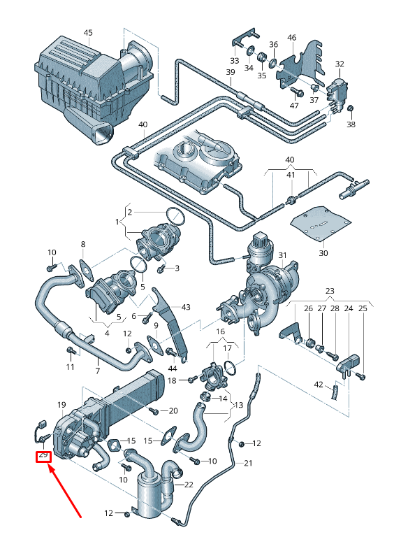new vw golf vi 5k mk6 egr cooler temperature sensor 03l906529a original