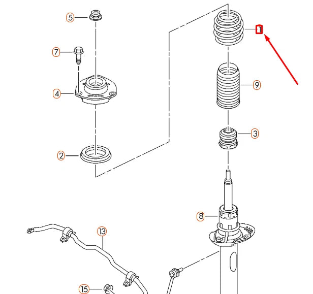 NEW VOLKSWAGEN BEETLE A5 FRONT COIL SPRING 1K0411105AQ ORIGINAL