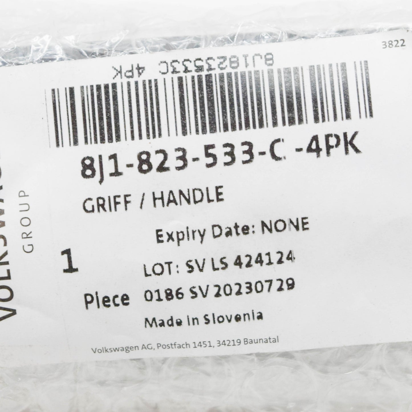 NEW AUDI TT 8J BONNET RELEASE HANDLE LEVER 8J1823533C4PK LHD ORIGINAL