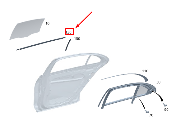new mercedes-benz s w223 rear left outer window trim bar a2236906903 original