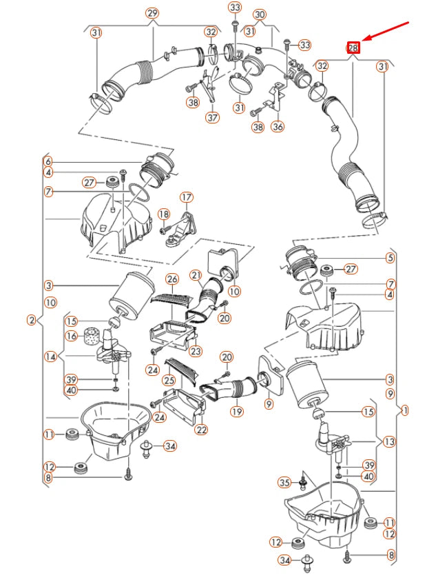 NEW AUDI A8 D4 LEFT REAR AIR INTAKE PIPE 4H0129615E
