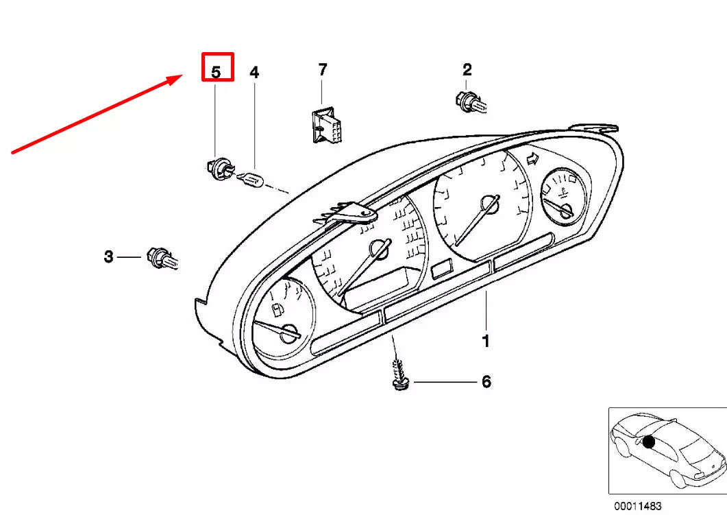 NEW BMW 3 COMPACT E36 INSTRUMENT CLUSTER BULB SOCKET 62111392983 1392983