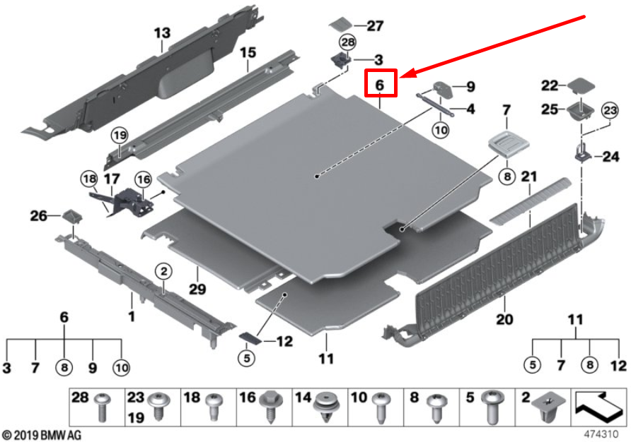 new bmw x5 f15 luggage compartment floor carpet 7326492 51477326492 original