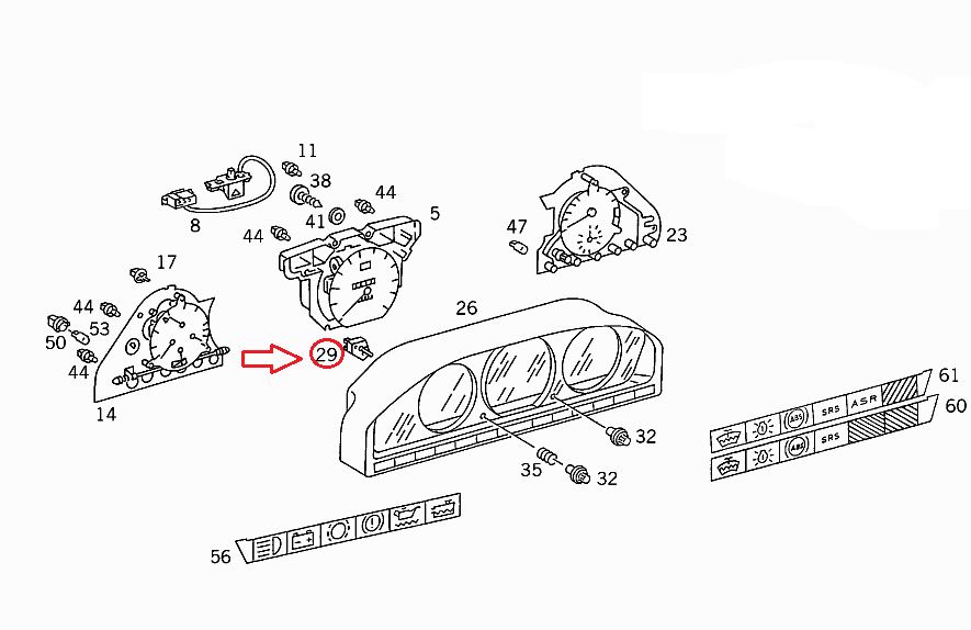 NEW MERCEDES BENZ E-CLASS W124 DASHBOARD POTENTIOMETER A0005423825 ORIGINAL