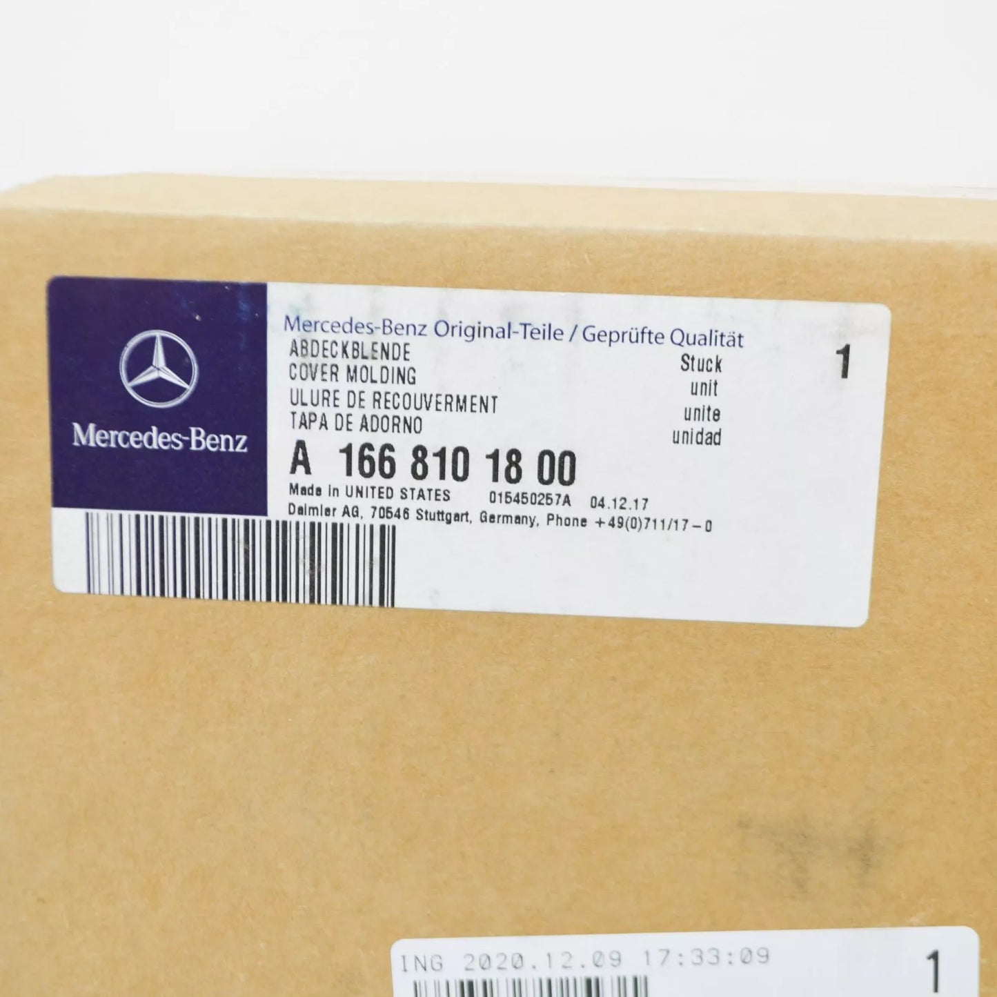 NEW MB GLE COUPE C292 FRONT RIGHT DOOR MIRROR BOTTOM COVER A1668101800 ORIGINAL