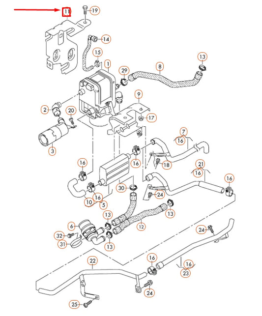 NEW VOLKSWAGEN PASSAT B6 WEBASTO HEATER BRACKET 3C0815948 ORIGINAL