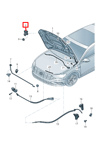 NEW VOLKSWAGEN JETTA MK7 FRONT BONNET HOOD SAFETY HOOK LATCH 17A823186 ORIGINAL