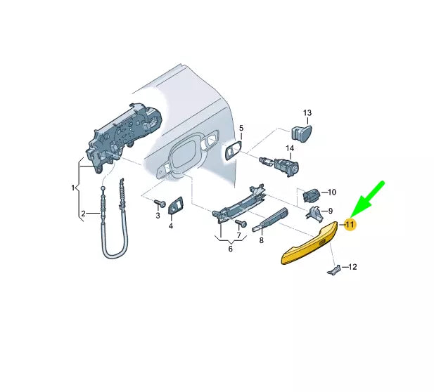 NEW AUDI Q5 FY FRONT RIGHT DOOR HANDLE TRIM PLATE LHD 80A837240GRU