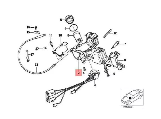 NEW BMW Z3 E36 INTERLOCK STEERING LOCK 32321095826 ORIGINAL