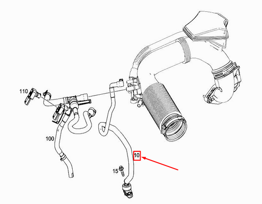 new mercedes-benz a w177 engine bleed valve hose a2820181900 original