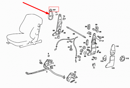 NEW MERCEDES-BENZ SL R107 FRONT RIGHT SEAT UPPER HINGE COVER A1079130428