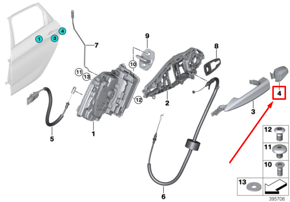 new bmw x2 f39 rear left exterior door handle cover 51217396543 7396543 original