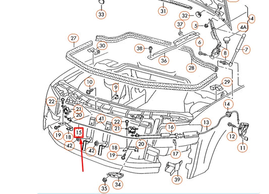 NEW AUDI A8 QUATTRO D3 LID LOCK CABLE 4E0823530A ORIGINAL