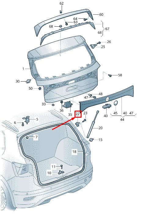 NEW VW SCIROCCO 13 REAR TAILGATE GAS FILLED STRUT BRACKET 1K8827435 ORIGINAL