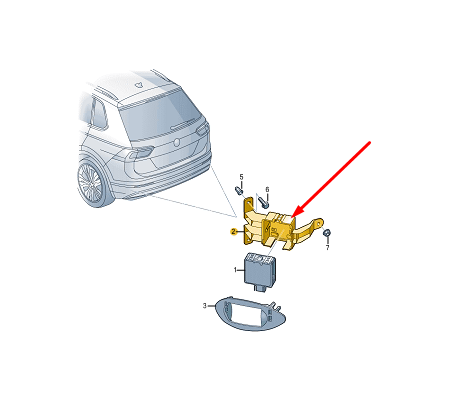 NEW VW TIGUAN AD1 BLIND SPOT DETECTION WARNING SENSOR BRACKET 5NA907456A