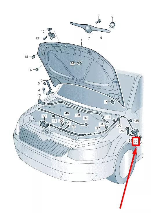 NEW VW BEETLE 5C BONNET RELEASE HANDLE 3C2823633A ORIGINAL