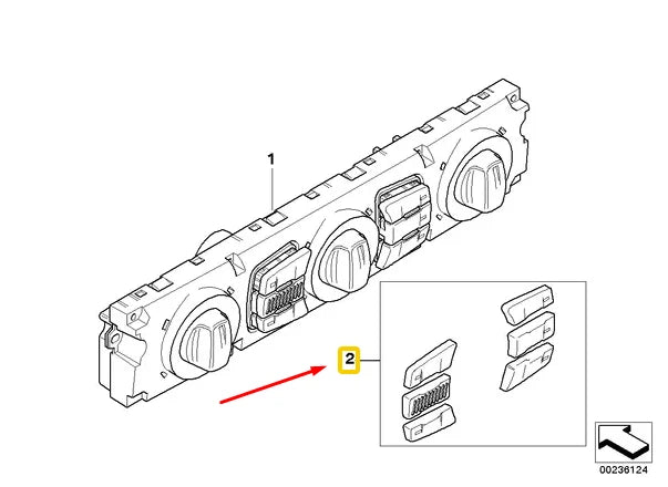 NEW BMW 5 E60 CLIMATE CONTROL FACEPLATE BUTTON COVER KIT 61319250196 ORIGINAL