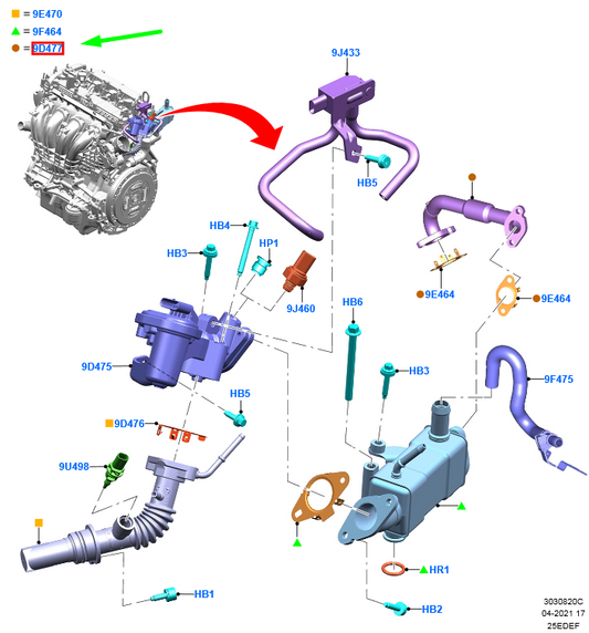 new ford kuga mk3 egr valve to exhaust manifold tube assy 2601685 original