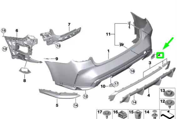 NEW BMW M3 G80 M3 COMPETITION REAR M BUMPER TOW EYE COVER 51127884230 ORIGINAL