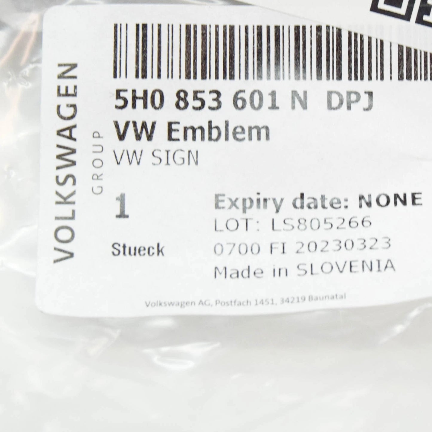 NEW VW ARTEON 3H FRONT RADIATOR GRILLE EMBLEM 5H0853601NDPJ ORIGINAL