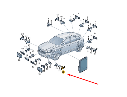 new vw touareg cr mk3 front left park sensor bracket 760919399gru original