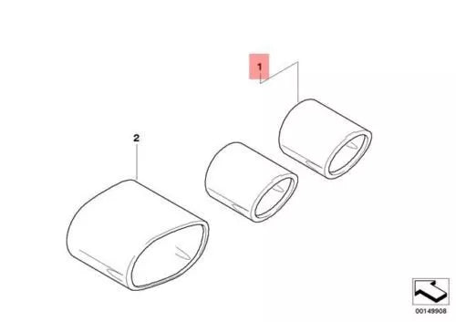 NEW BMW E85 ROADSTER CHROME TAILPIPE TRIM 0151088 82120151088 ORIGINAL