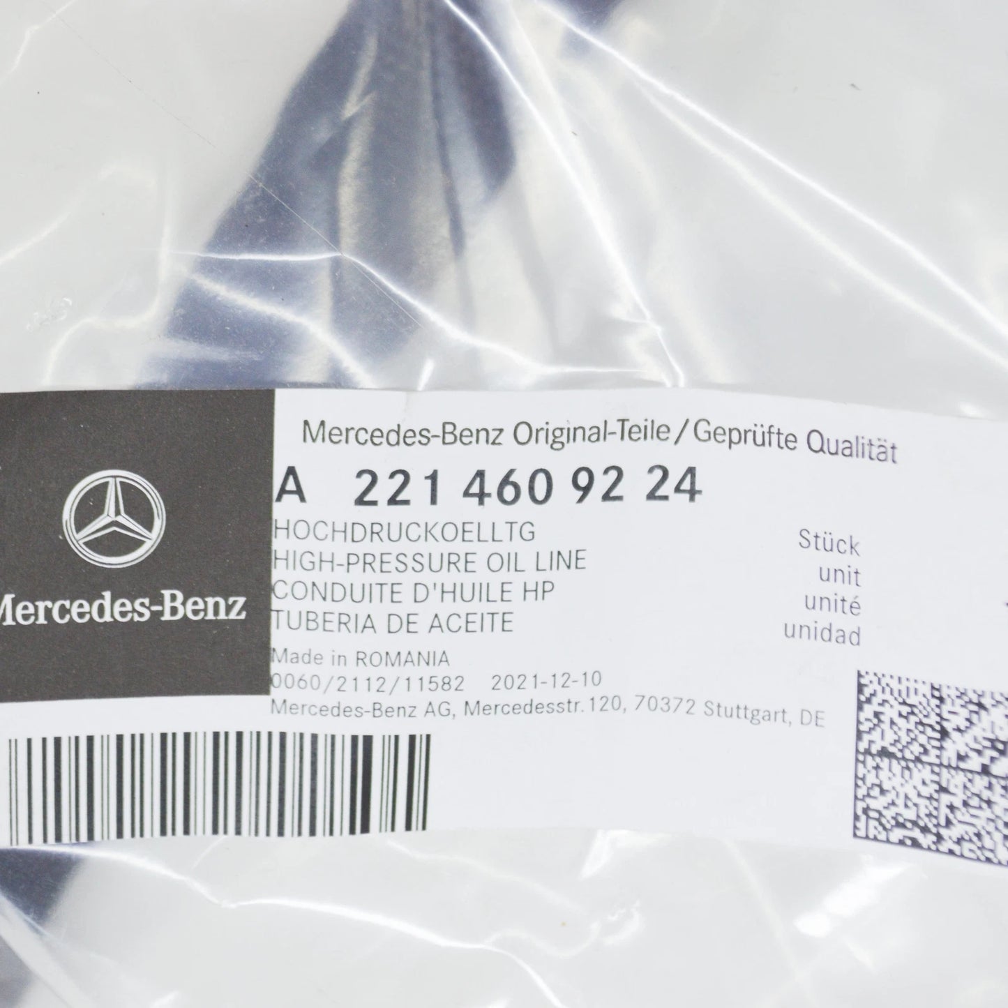 NEW MERCEDES-BENZ S W221 STEERING HIGH-PRESSURE OIL LINE A2214609224 ORIGINAL