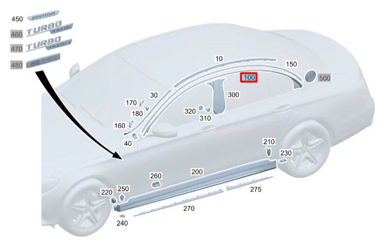 NEW MERCEDES-BENZ CLA COUPE C118 RIGHT ROOF SEAL A1186730600 ORIGINAL