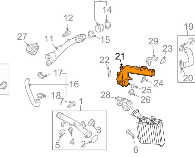 NEW AUDI Q7 4L CHARGE AIR COOLER PIPE HOSE 7L6145770AD ORIGINAL