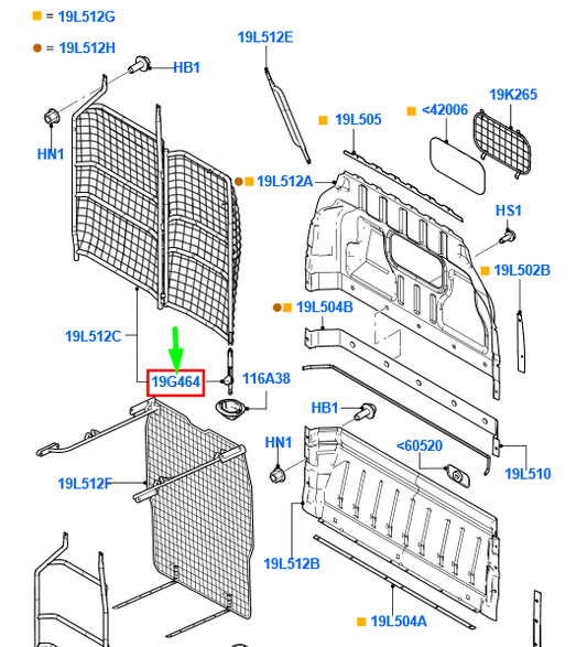 new ford transit connect mk1 load partition catch assy 1439731 original
