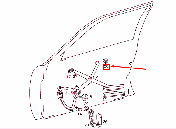 NEW MERCEDES-BENZ E W124 WINDOW REGULATOR SLIDING JAW A1267200042 ORIGINAL